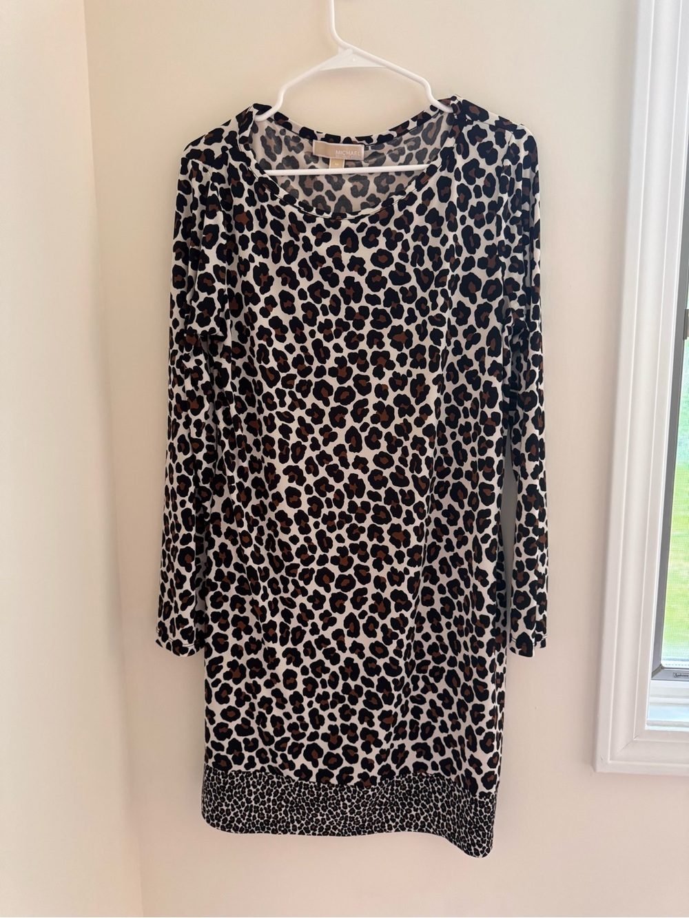 Michael Kors • Leopard Print Long Sleeve Shift Dress